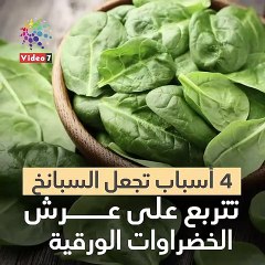 فيديو معلوماتى.. 4 أسباب صحية تضع السبانخ على عرش الخضروات الورقية