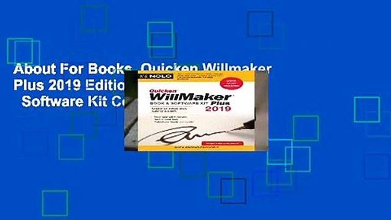 About For Books  Quicken Willmaker Plus 2019 Edition: Book   Software Kit Complete