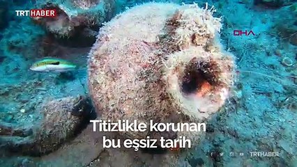 Balıkesir'de bin yıllık batık gemiden kalanlar görüntülendi