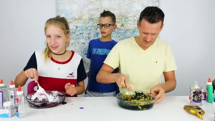 PAUSE SLIME CHALLENGE with Our DAD!!!
