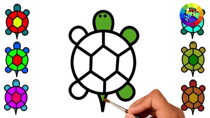 Beautiful ! ! !  Coloring 10 Turtles | Painting for toddlers and drawing for kids | Itty Bitty Kids Art