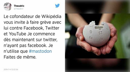 Le cofondateur de Wikipédia appelle à une grève des réseaux sociaux