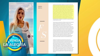 ¡ARREPENTIDA! Frida Sofía asegura que no quiere lastimar a su mamá. | Venga La Alegría