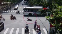 Chinese man drives grandson’s go-kart onto busy road to get to work quicker