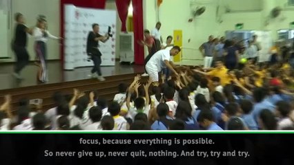 Cristiano Ronaldo inspires children in Singapore