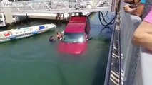 Il oublie les freins et sa voiture fini dans le port !
