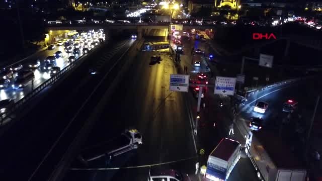 AVCILAR'DA YAKIT TANKERİ DEVRİLDİ