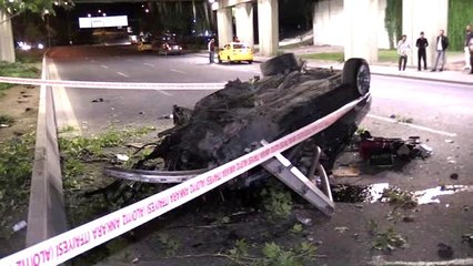 Başkentte otomobil köprüden düştü: 1 ölü, 2 yaralı