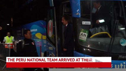 Peru arrive at hotel ahead of Copa final