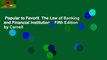 Popular to Favorit  The Law of Banking and Financial Institutions, Fifth Edition by Carnell