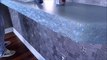 Frosted Glass Bar Top Chiseled Edge
