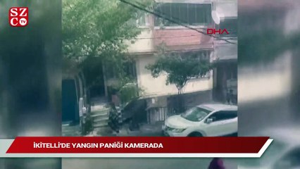 İkitelli'de yangın paniği kamerada