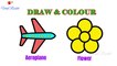 Aeroplane Drawing for kids | How to Draw Flower for children | Art Breeze # 20 | Learn Drawing and Colouring || Viral Rocket