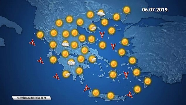 Η πρόγνωση του καιρού για το Σάββατο 6-7-2019