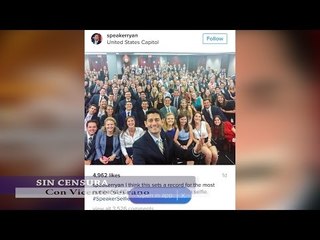 Presidente de la Cámara de Representantes presume foto de pasantes al congreso, todos "blancos"