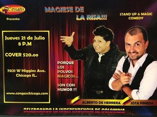 El comendiante Jota Pineda junto con el mago Alberto de Herrera en Chicago