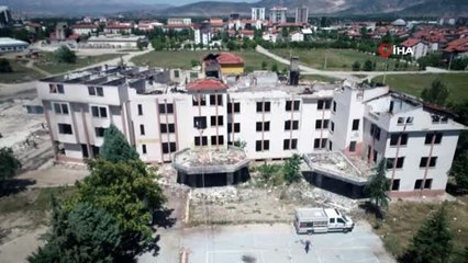 Isparta AFAD'dan FETÖ'nün kapatılan metruk şirket binasında deprem ve yangın tatbikatı