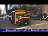 La imágenes de un autobús escolar después del ataque en NY
