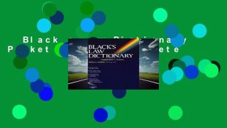 Black s Law Dictionary Pocket Edition Complete