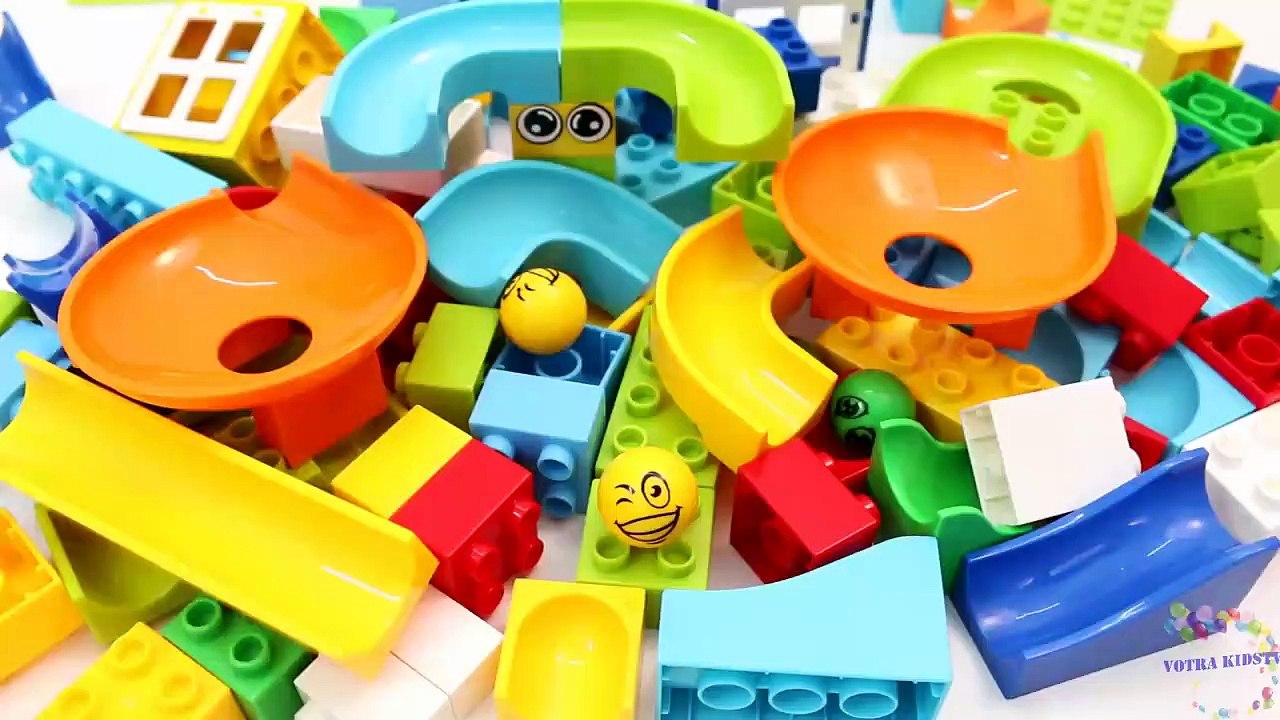 Building Blocks Toys for Children Learning Colors with Marble Run for Kids