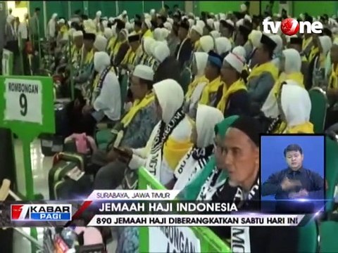 Menag Sambut Jemaah Calon Haji Kloter Pertama Jatim