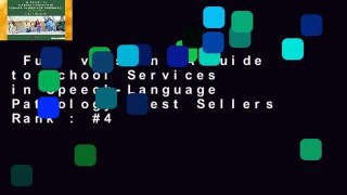 Full version  A Guide to School Services in Speech-Language Pathology  Best Sellers Rank : #4