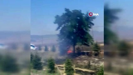 Isparta'da arazi yangınında hububat ekili alan yandı
