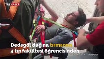 Tırmanış yaparken düşen öğrenci helikopterle kurtarıldı