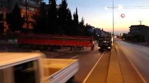 Yolun ortasında kalan dorse, D130 Karayolu'nu trafiğe kapattı