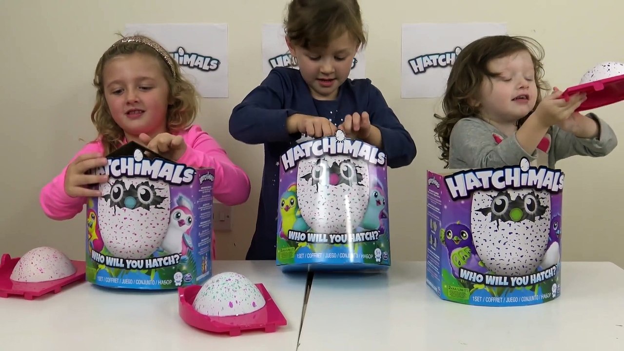Hatchimals ovo surpresa com Sophia, Isabella e Alice