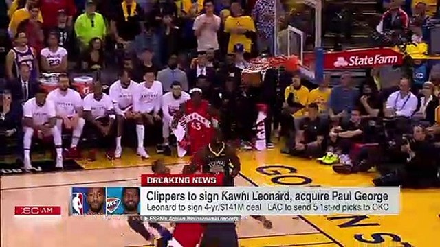 Raptors nearly traded for Paul George, Russell Westbrook to try to keep Kawhi - Woj | SportsCenter