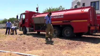 Enerji nakil hattından düşen alevler tabiat parkını yakacaktı