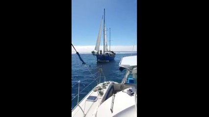 Echouage d'un voilier à Mahina, plus de peur de que de mal