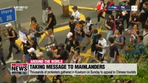 Hong Kong protesters take to Kowloon to take message to mainland Chinese