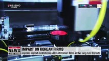 Japan's export restrictions will hurt Korean firms in the long run: Experts