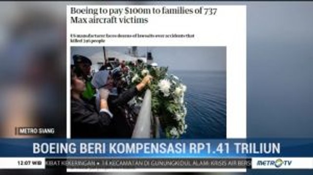 Boeing Beri Kompensasi Rp1,41 Triliun untuk Keluarga Korban Jatuh 737 Max