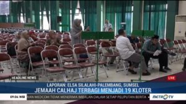 Jemaah Calhaj Kloter Pertama Masuk Asrama Haji Embarkasi Palembang