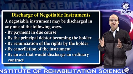 Dr. Varun Kumar || Discharge of Negotiable Instruments || MBA || TIAS || TECNIA TV
