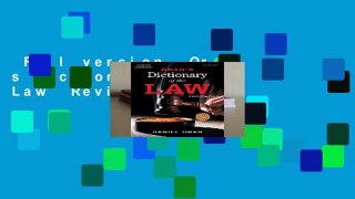 Full version  Oran s Dictionary of the Law  Review