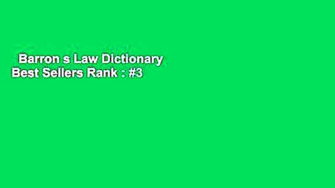 Barron s Law Dictionary Best Sellers Rank 3 video Dailymotion