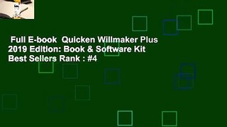 Full E-book  Quicken Willmaker Plus 2019 Edition: Book & Software Kit  Best Sellers Rank : #4