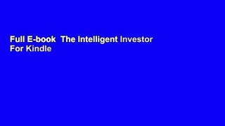 Full E-book  The Intelligent Investor  For Kindle