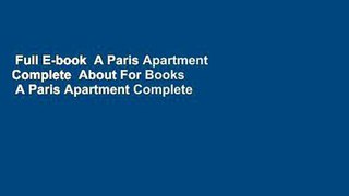 Full E-book  A Paris Apartment Complete  About For Books  A Paris Apartment Complete