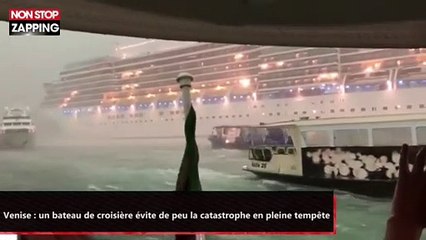 Venise : un bateau de croisière évite de peu la catastrophe en pleine tempête (vidéo)