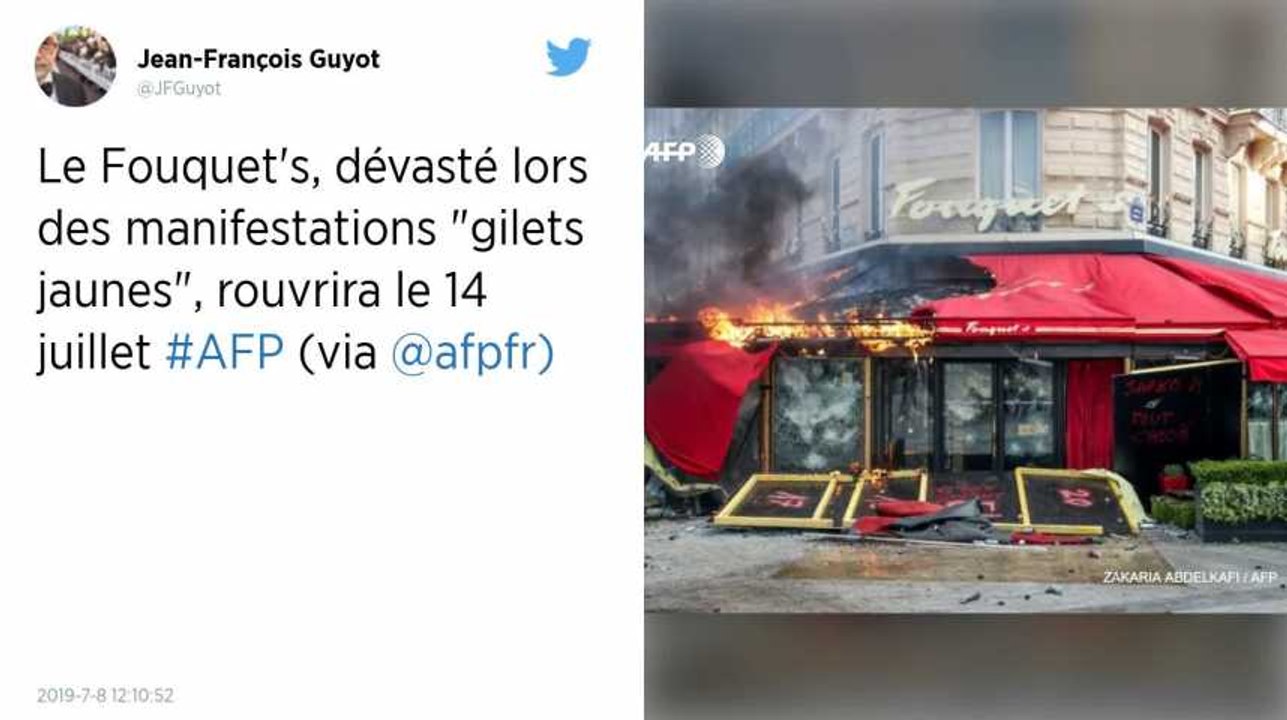 Gilets jaunes. Après 4 mois de travaux, le Fouquet's rouvrira ses portes le 14 juillet