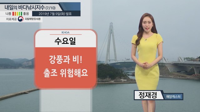 [내일의 바다낚시지수] 7월10일 남해 동해안 중심 강한 바람, 황해 전 포인트 '나쁨' / YTN