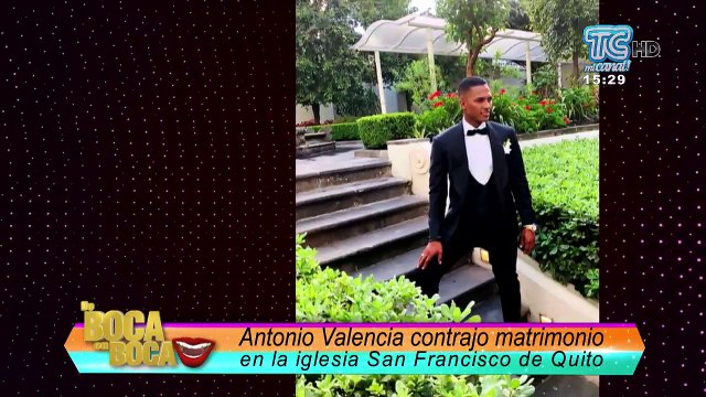 Antonio Valencia contrajo matrimonio en la iglesia San Francisco de Quito