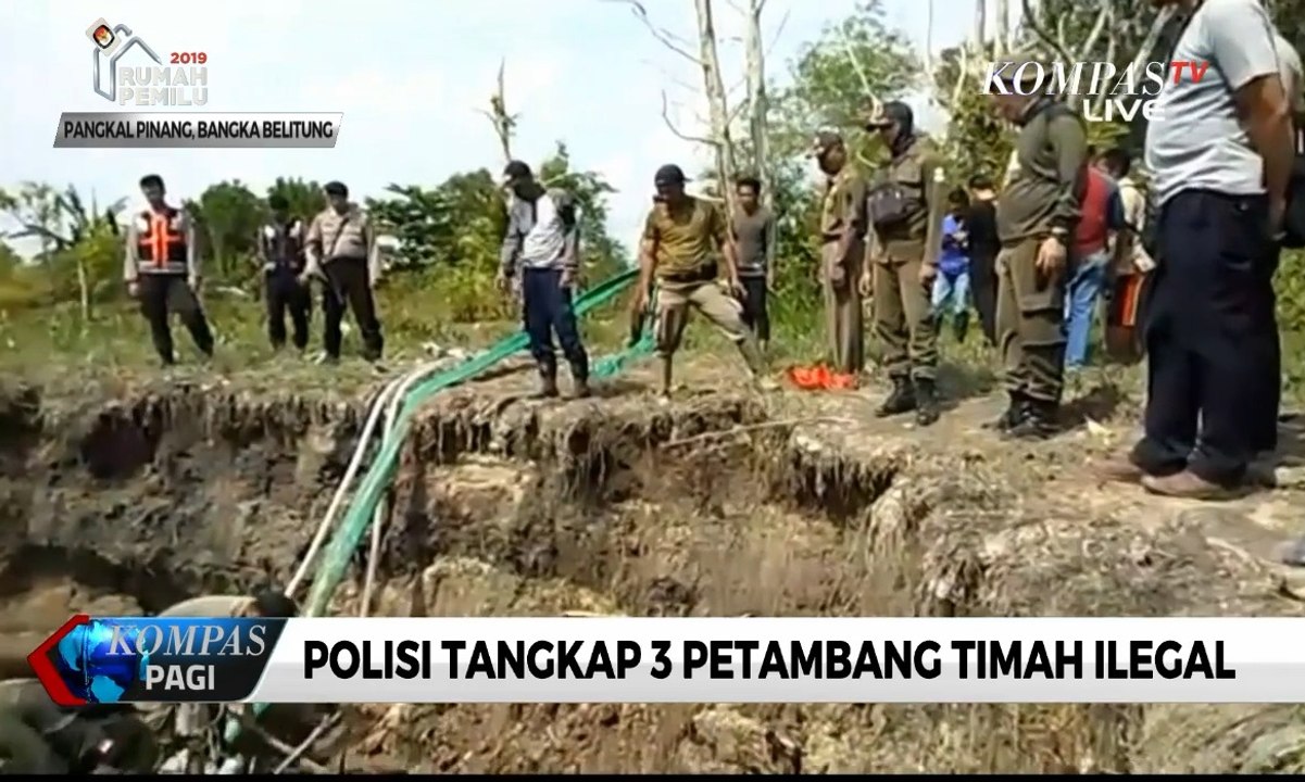 Polisi Tangkap 3 Petambang Timah Ilegal di Pangkalpinang