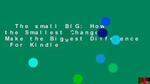 The small BIG: How the Smallest Changes Make the Biggest Difference  For Kindle