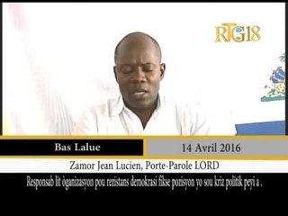 LORD /  Conférence de presse, ce jeudi 14 avril 2016